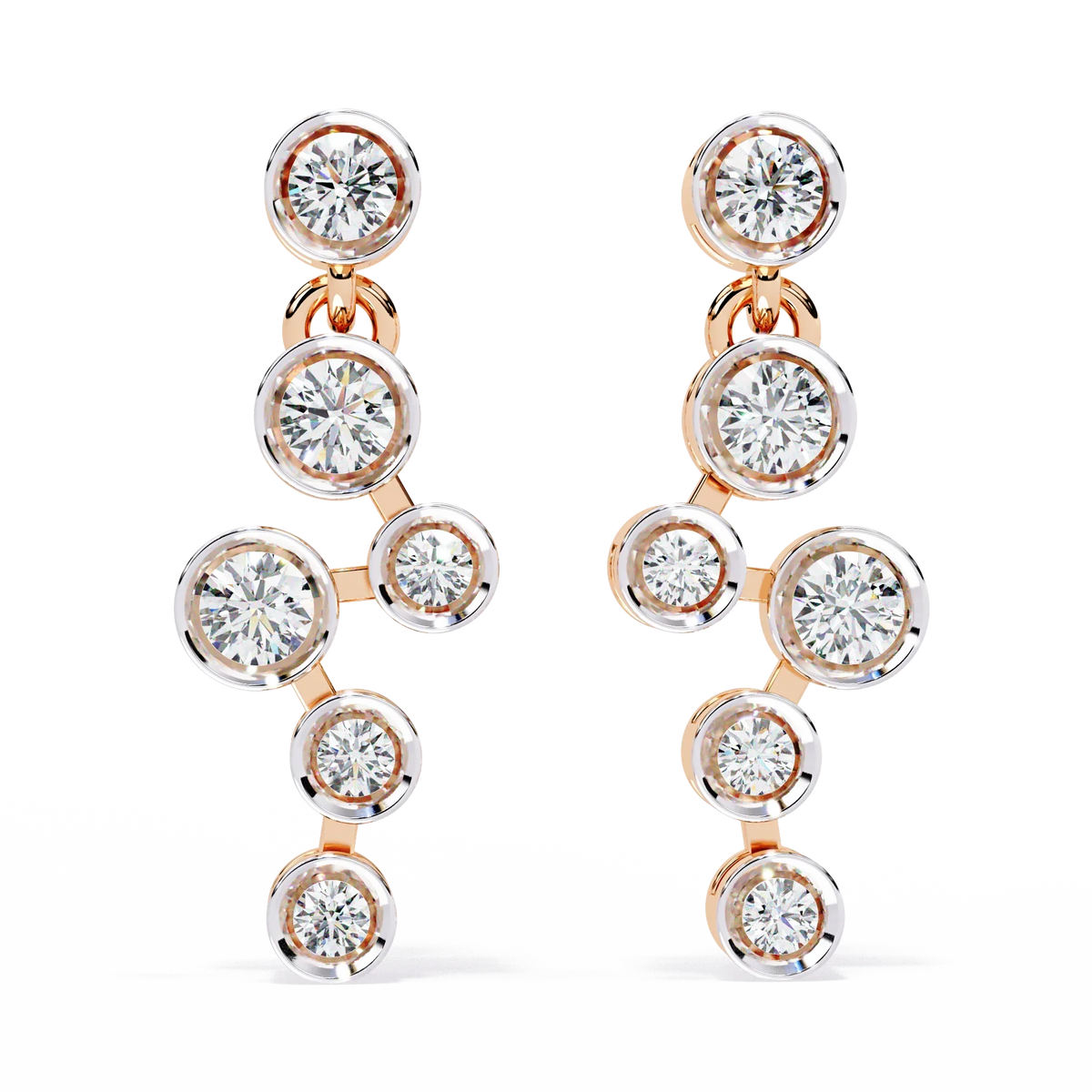 Nova Bubble Bezel Drop Lab Grown Diamond Earrings - Ophiratbf