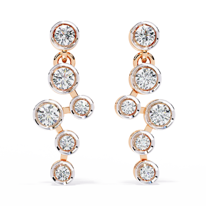 Nova Bubble Bezel Drop Lab Grown Diamond Earrings