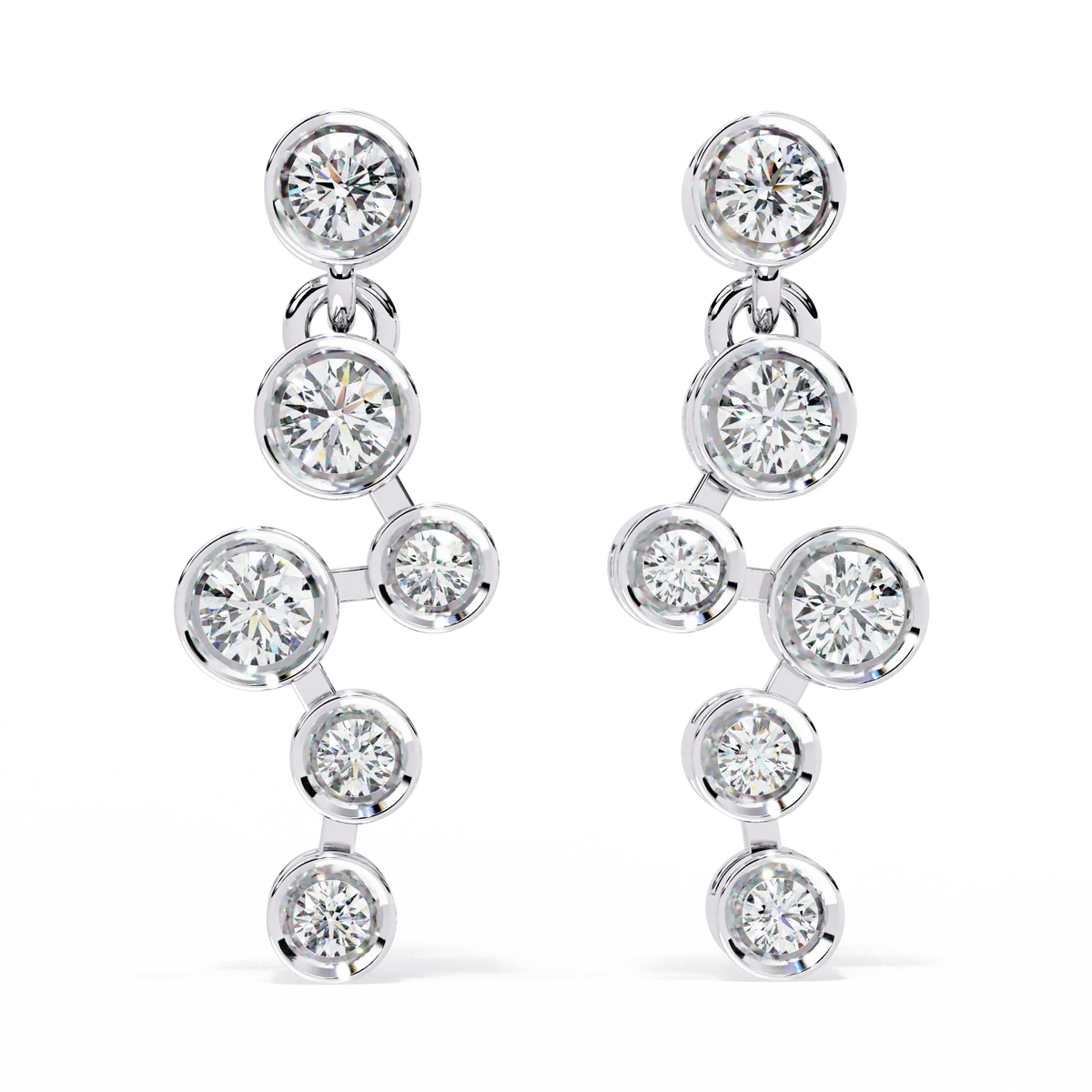 Nova Bubble Bezel Drop Lab Grown Diamond Earrings - Ophiratbf