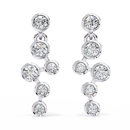 Nova Bubble Bezel Drop Lab Grown Diamond Earrings
