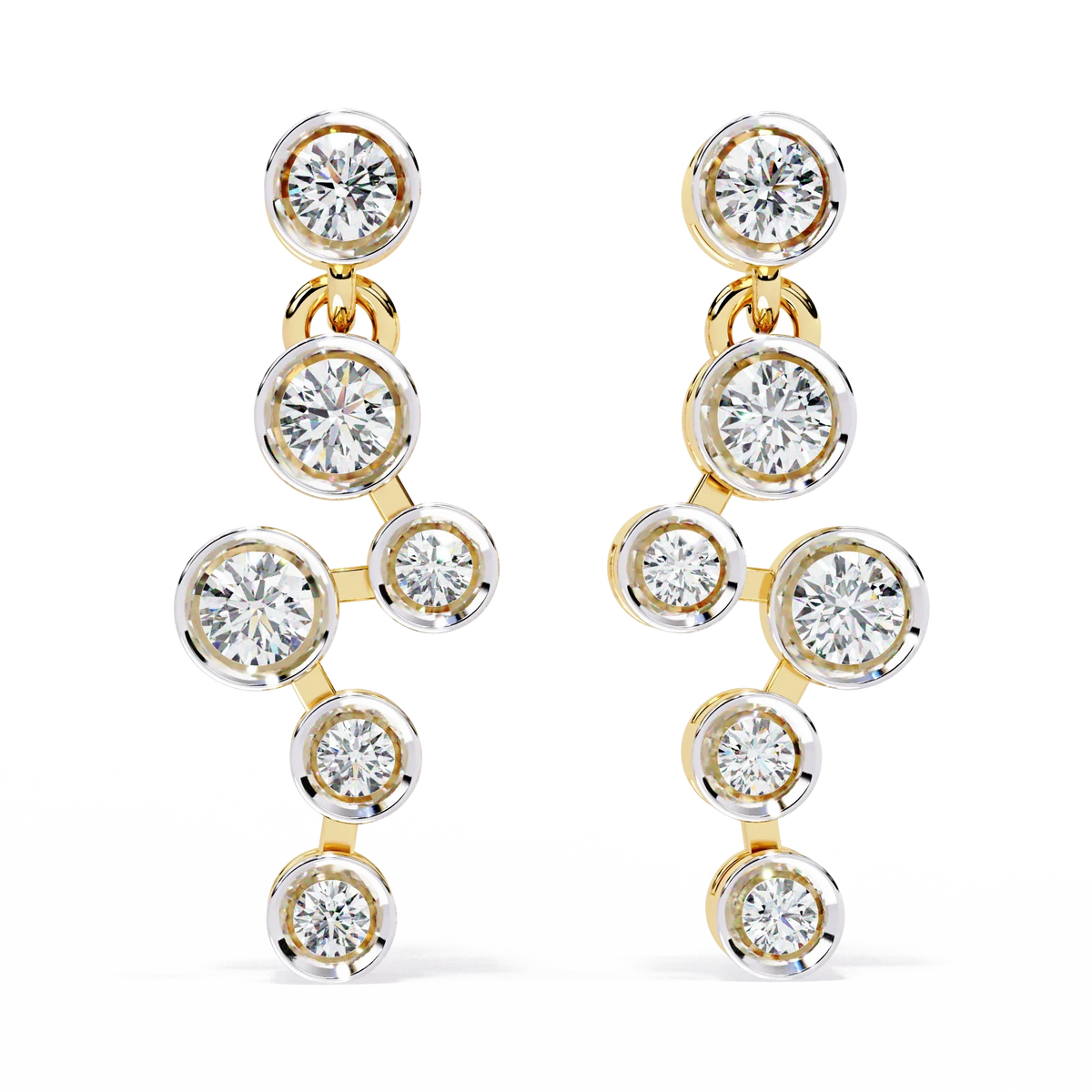 Nova Bubble Bezel Drop Lab Grown Diamond Earrings - Ophiratbf
