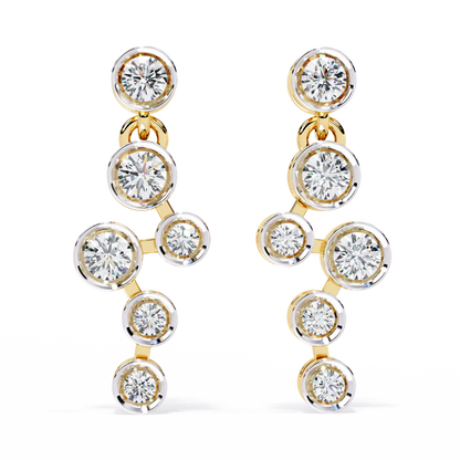 Nova Bubble Bezel Drop Lab Grown Diamond Earrings