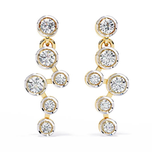 Nova Bubble Bezel Drop Lab Grown Diamond Earrings