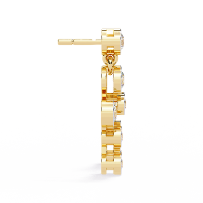 Nova Bubble Bezel Drop Lab Grown Diamond Earrings