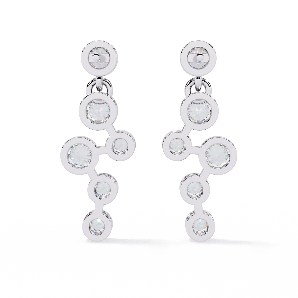 Nova Bubble Bezel Drop Lab Grown Diamond Earrings - Ophiratbf