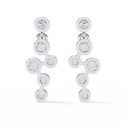 Nova Bubble Bezel Drop Lab Grown Diamond Earrings