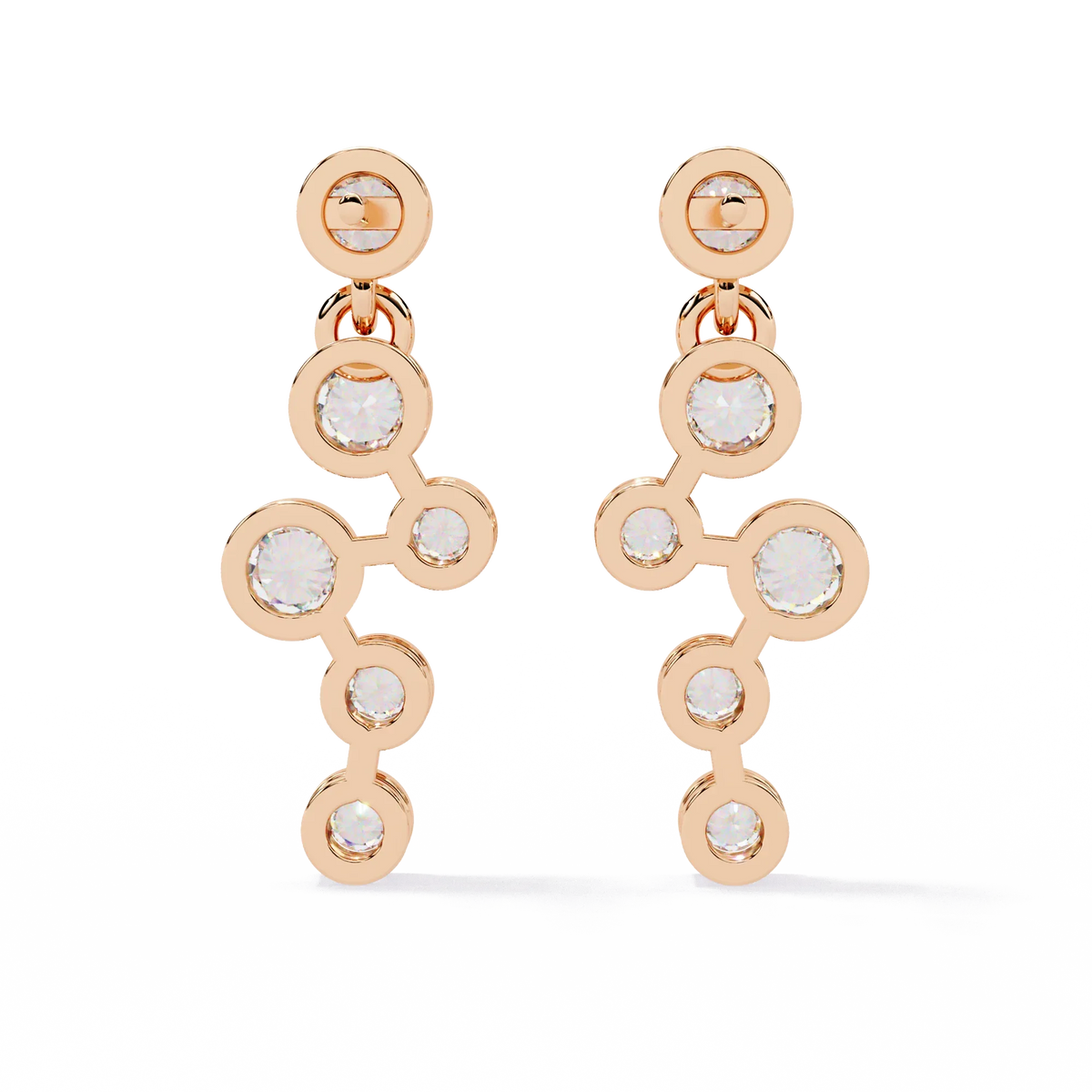 Nova Bubble Bezel Drop Lab Grown Diamond Earrings - Ophiratbf