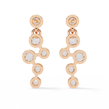 Nova Bubble Bezel Drop Lab Grown Diamond Earrings