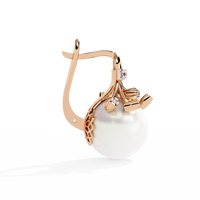 Regal Blossom Pearl & Lab Grown Diamond Drop Earrings - Ophiratbf