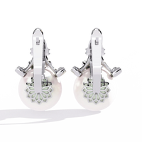 Regal Blossom Pearl & Lab Grown Diamond Drop Earrings - Ophiratbf
