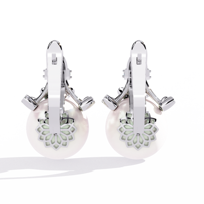 Regal Blossom Pearl & Lab Grown Diamond Drop Earrings
