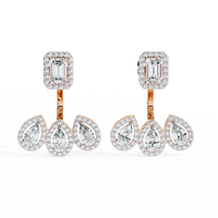 Imperial Emerald & Pear Halo Lab Grown Diamond Earring Jackets - Ophiratbf