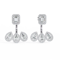 Imperial Emerald & Pear Halo Lab Grown Diamond Earring Jackets - Ophiratbf