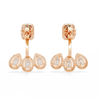 Imperial Emerald & Pear Halo Lab Grown Diamond Earring Jackets - Ophiratbf