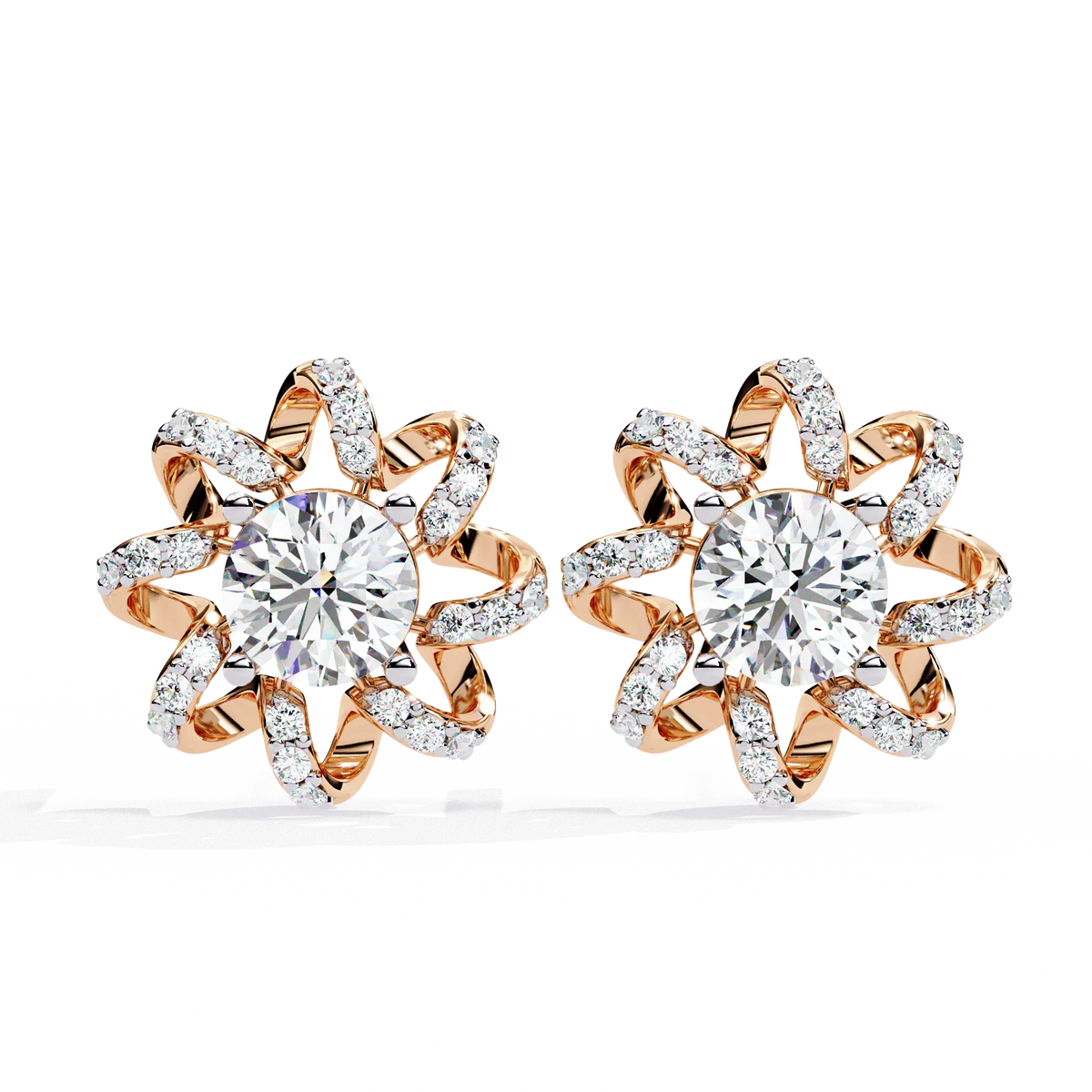 Solstice Ribbon Sunburst Lab Grown Diamond Studs - Ophiratbf