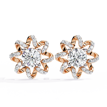 Solstice Ribbon Sunburst Lab Grown Diamond Studs