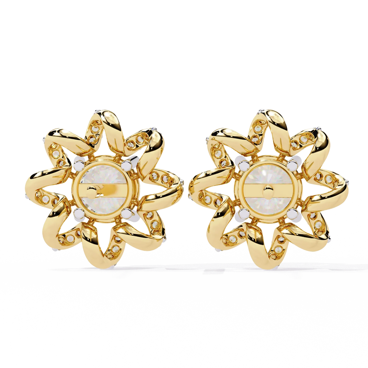 Solstice Ribbon Sunburst Lab Grown Diamond Studs - Ophiratbf