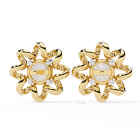 Solstice Ribbon Sunburst Lab Grown Diamond Studs - Ophiratbf