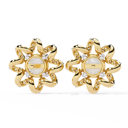 Solstice Ribbon Sunburst Lab Grown Diamond Studs