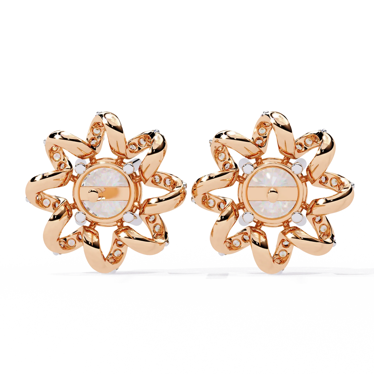 Solstice Ribbon Sunburst Lab Grown Diamond Studs - Ophiratbf