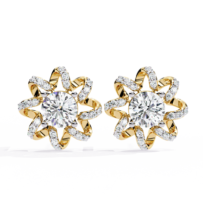 Solstice Ribbon Sunburst Lab Grown Diamond Studs