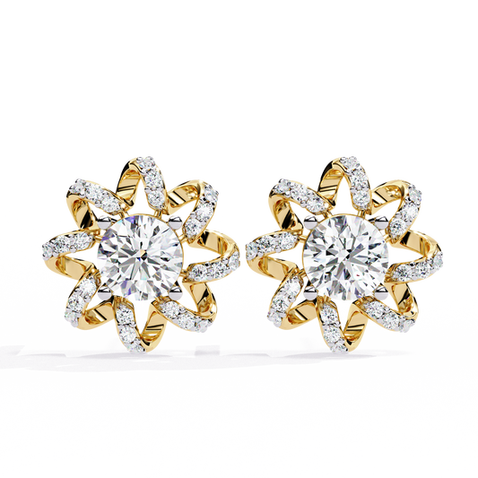 Solstice Ribbon Sunburst Lab Grown Diamond Studs