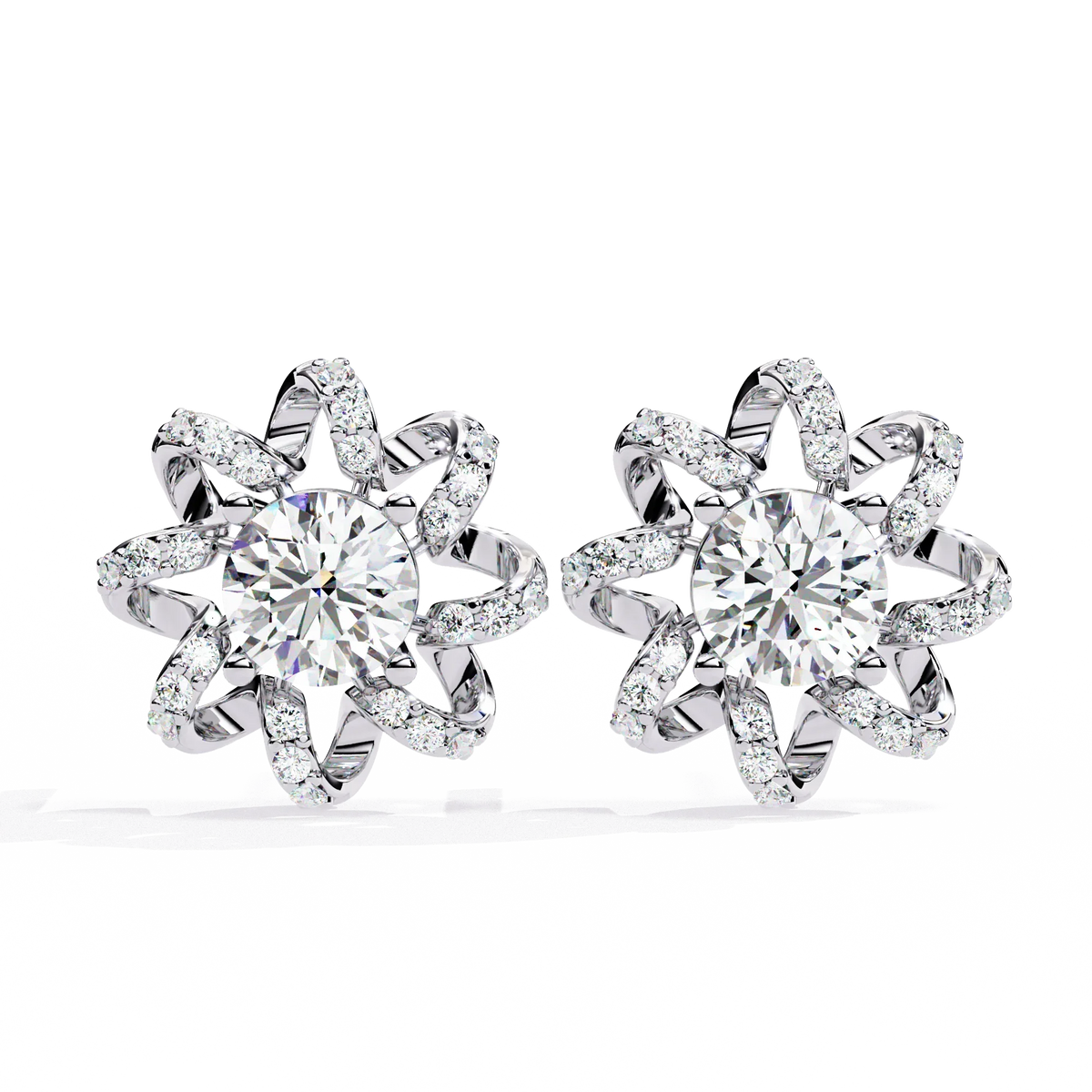 Solstice Ribbon Sunburst Lab Grown Diamond Studs - Ophiratbf