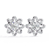 Solstice Ribbon Sunburst Lab Grown Diamond Studs - Ophiratbf