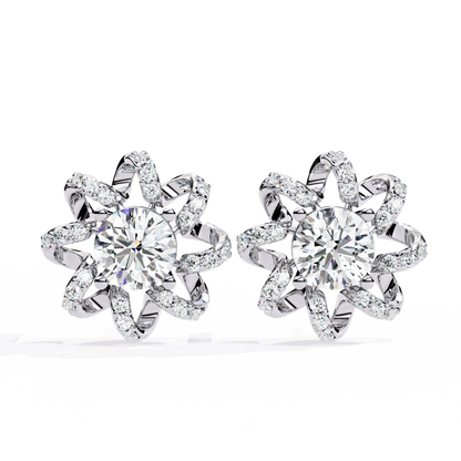 Solstice Ribbon Sunburst Lab Grown Diamond Studs