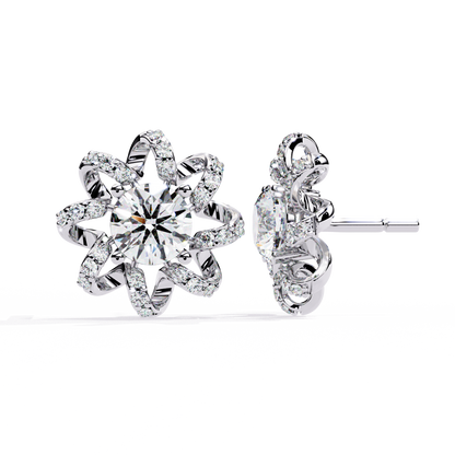 Solstice Ribbon Sunburst Lab Grown Diamond Studs