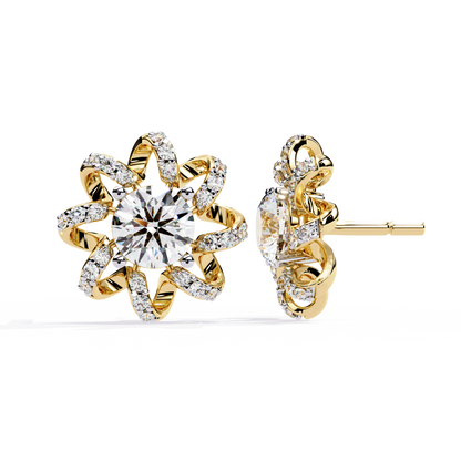 Solstice Ribbon Sunburst Lab Grown Diamond Studs