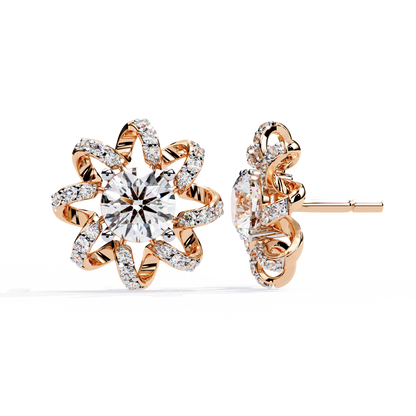 Solstice Ribbon Sunburst Lab Grown Diamond Studs