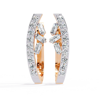 Latitude Baguette & Round Lab Grown Diamond Huggie Earrings - Ophiratbf