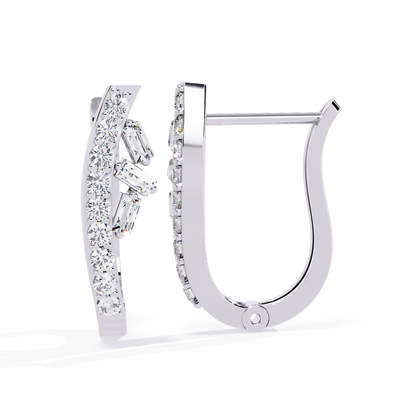 Latitude Baguette & Round Lab Grown Diamond Huggie Earrings