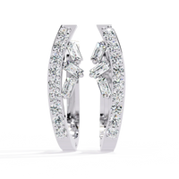 Latitude Baguette & Round Lab Grown Diamond Huggie Earrings - Ophiratbf