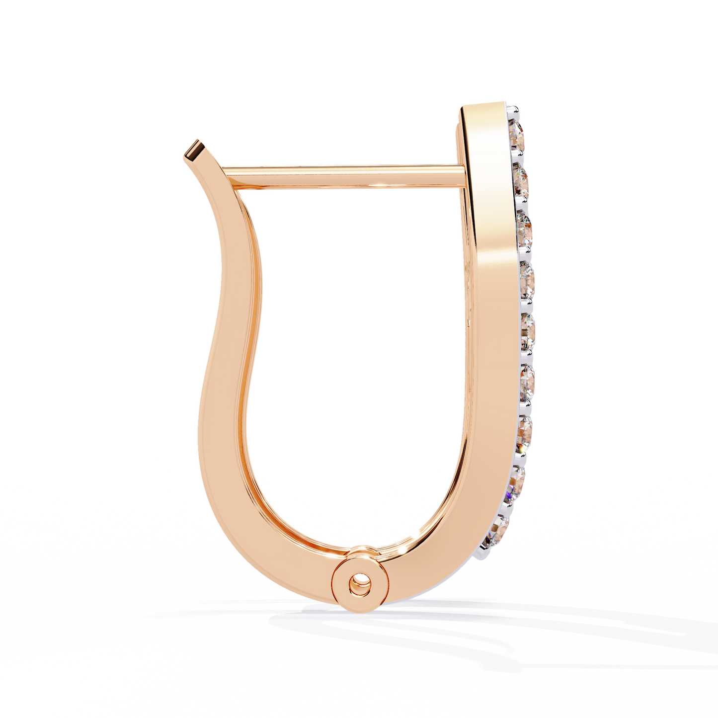 latitude baguette & round lab grown diamond huggie earrings