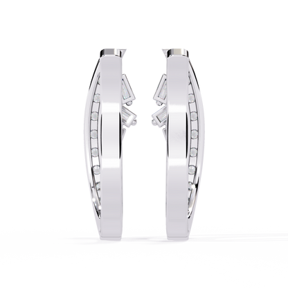 Latitude Baguette & Round Lab Grown Diamond Huggie Earrings