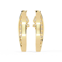 Latitude Baguette & Round Lab Grown Diamond Huggie Earrings - Ophiratbf