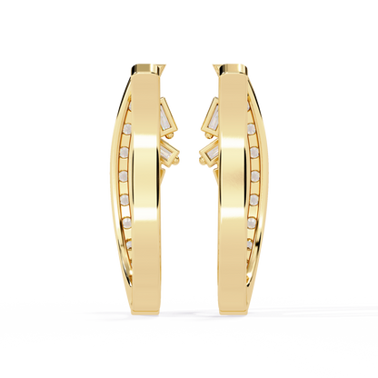 Latitude Baguette & Round Lab Grown Diamond Huggie Earrings