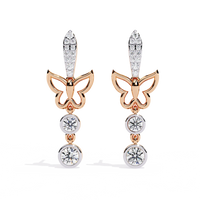 Papillon Sparkle Bezel Butterfly Lab Grown Diamond Drop Earrings - Ophiratbf