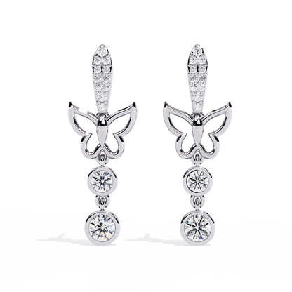 Papillon Sparkle Bezel Butterfly Lab Grown Diamond Drop Earrings