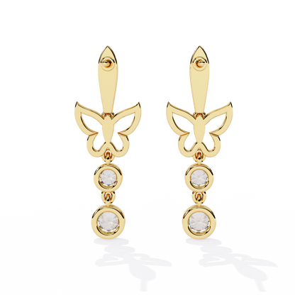 Papillon Sparkle Bezel Butterfly Lab Grown Diamond Drop Earrings