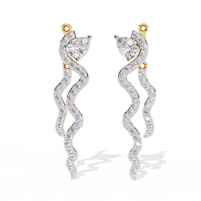 Venya Serpentine Pear Lab Grown Diamond Drop Earrings