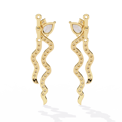 Venya Serpentine Pear Lab Grown Diamond Drop Earrings