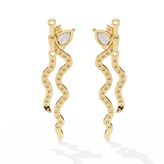 Venya Serpentine Pear Lab Grown Diamond Drop Earrings