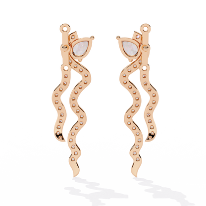 Venya Serpentine Pear Lab Grown Diamond Drop Earrings