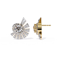 Radiant Art Deco Sunburst Lab Grown Diamond Studs - Ophiratbf