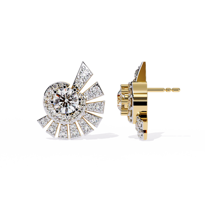Radiant Art Deco Sunburst Lab Grown Diamond Studs