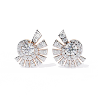 Radiant Art Deco Sunburst Lab Grown Diamond Studs - Ophiratbf