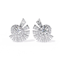 Radiant Art Deco Sunburst Lab Grown Diamond Studs - Ophiratbf
